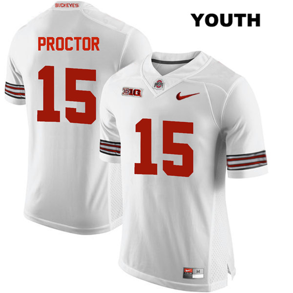 Ohio State Buckeyes Youth Josh Proctor #15 White Authentic Nike College NCAA Stitched Football Jersey IE19X64GS